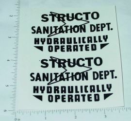 Pair Structo Hydraulic Sanitation Truck Stickers