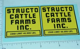 Pair Structo Cattle Farms Semi Truck Stickers