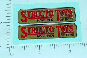 Pair Structo Toys Red on Gold Logo Stickers Main Image