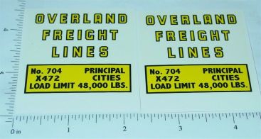 Pair Structo Overland Freight Semi Truck Stickers Main Image