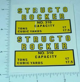 Pair Structo Rocker Dump Vehicle Stickers