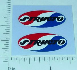 Structo Red/Wht/Blue Pair of Oval Door Stickers