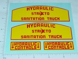 Structo Hydraulic Sanitation Truck Sticker Set