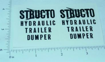 Pair Structo Hydraulic Dumper Trailer Sticker Set Main Image