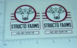 Pair Structo Farms Semi Trailer Sticker Set