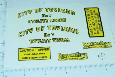 Structo Toyland Garbage Utility Truck Stickers Main Image