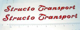 Pair Structo Transport Semi Trailer R/B Stickers