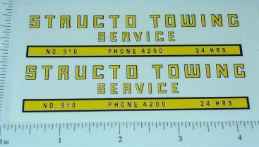 Pair Structo #910 Towing Service Stickers Main Image