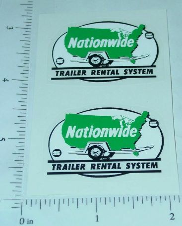 Pair Structo Nationwide Trailer Rental Stickers Main Image