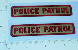 Pair Structo Pre-War Police Patrol Truck Stickers