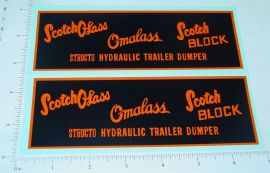 Pair Structo Dumper Trailer Semi - Omalass Stickers