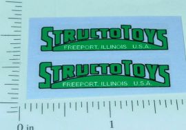 Pair Structo Toys Green Door Logo Stickers