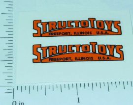 Pair Structo Toys Orange Door Logo Stickers