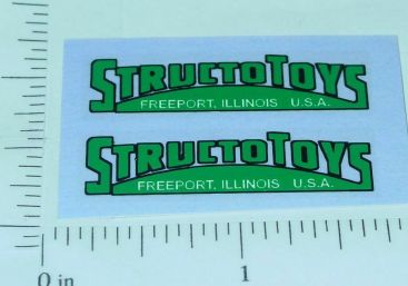 Pair Structo Toys Green Door Logo Stickers Main Image