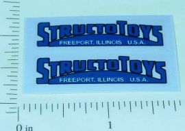 Pair Structo Toys Blue Door Logo Stickers