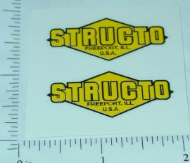 Pair Structo Yellow/Black Diamond Style Door Stickers