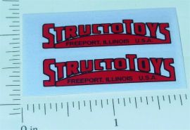 Pair Structo Red/Black Replacement Door Stickers