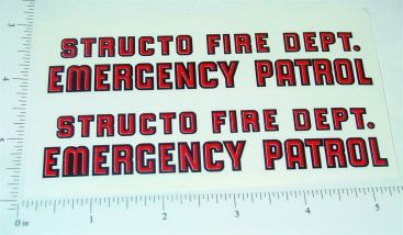 Pair Structo Fire Department Emergency Van Stickers Main Image