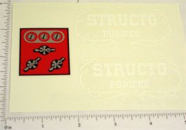 Structo Fire Department Pumper Truck Sticker Set