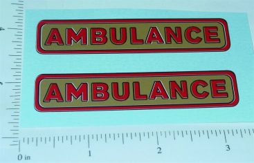 Pair Structo Pre-War Ambulance Replacement Stickers Main Image