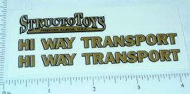 Structo Hiway Transport Semi Truck Sticker Set