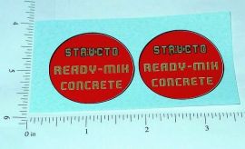 Pair Structo Ready Mix Cement Truck Stickers