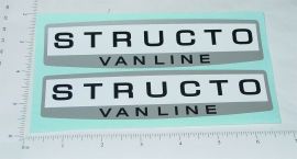 Pair Structo Van Lines Semi Trailer Sticker Set