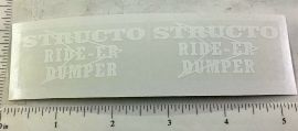 Pair Structo Rider Dumper Dump Truck Toy Replacement Stickers