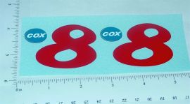 Pair Cox Thimble Drome Shrike Prop Rod Stickers