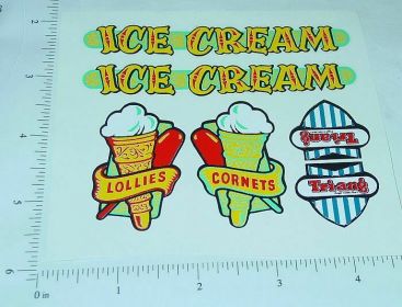 Vintage Triang Ice Cream Truck Sticker Set Main Image