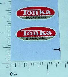 Pair 1962 to 1969 Tonka Oval Logo Stickers