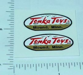 Pair 1958 to 1961 Tonka Oval Logo Stickers