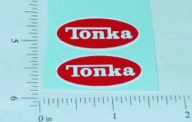 Pair Tonka 1976-77 Oval Logo Stickers TK-001H
