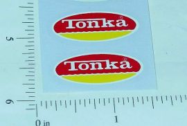 Pair 1974-75 Tonka R/Y Oval Door Logo Stickers