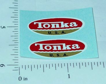 Pair 1970-73 Tonka Oval Logo Stickers Main Image