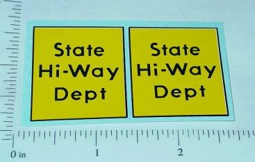 Pair Tonka State Hiway Dept. Door Sticker Set Main Image