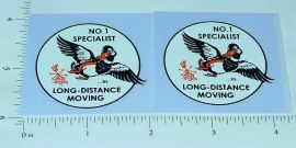 Pair Tonka Allied Moving #1 Specialist Duck Stickers