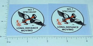 Pair Tonka Allied Moving #1 Specialist Duck Stickers Main Image