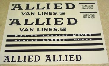 Tonka Allied Moving Semi Truck/Trailer Sticker Set Main Image