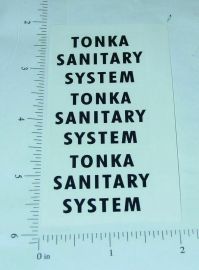 Tonka Sanitary System Truck Sticker Set