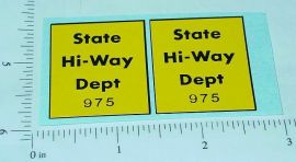 Pair onka State Hiway Dept. 975 Sticker Set