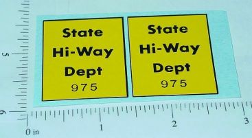 Pair onka State Hiway Dept. 975 Sticker Set Main Image