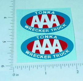 Pair Tonka AAA Wrecker Oval Stickers