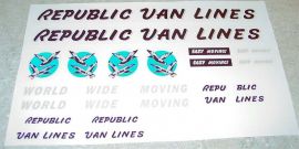 Tonka Republic Van Lines Semi Truck Sticker Set