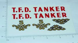Tonka 1958 TFD Tanker Truck Sticker Set