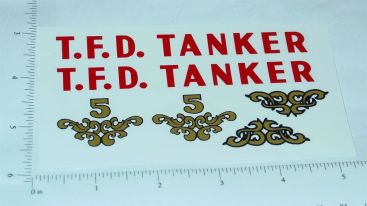 Tonka 1958 TFD Tanker Truck Sticker Set Main Image