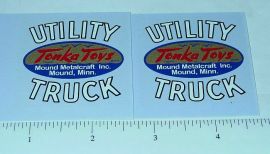 Pair Tonka Cabover Utility Truck White Sticker Set