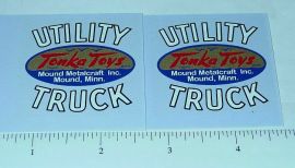 Pair Tonka Cabover Utility Truck White Sticker Set