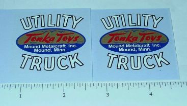 Pair Tonka Cabover Utility Truck White Sticker Set Main Image