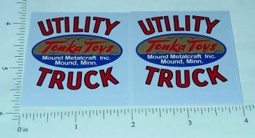 Pair Tonka Cabover Utility Truck Red Sticker Set Main Image